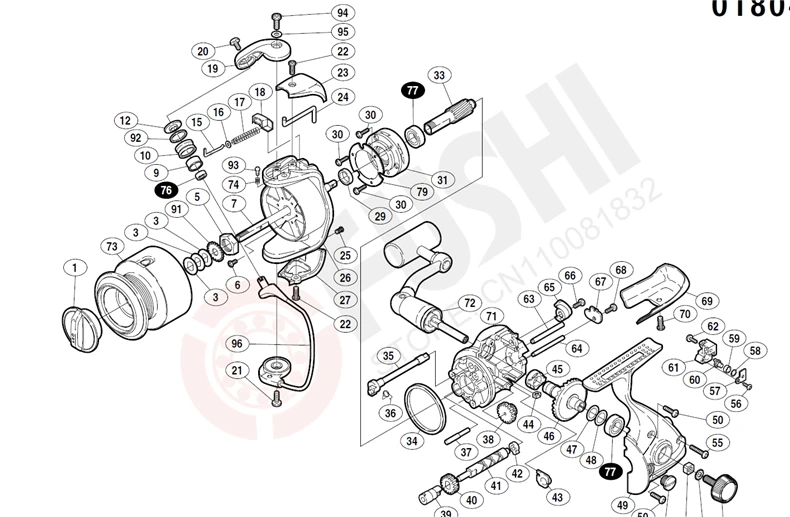 Комплекты шариковых подшипников для рыболовной катушки для Shimano 02 ultegra 2500 и Arb(всего 3 шт.) ролики для рук номер: 76*1 77*2 A-RB комплект подшипников