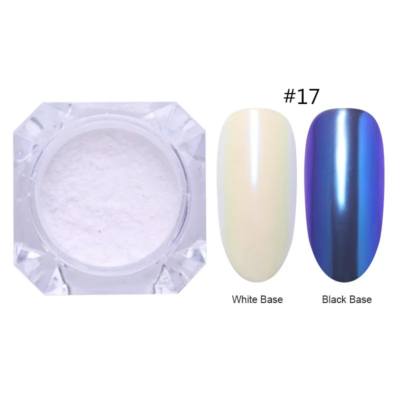 17 0.5g/box Chameleon Nail Powder Nail Art Decorations Shining Glitters Dust Nail Pigment Glitter Powder Black Base Needed - Цвет: 17