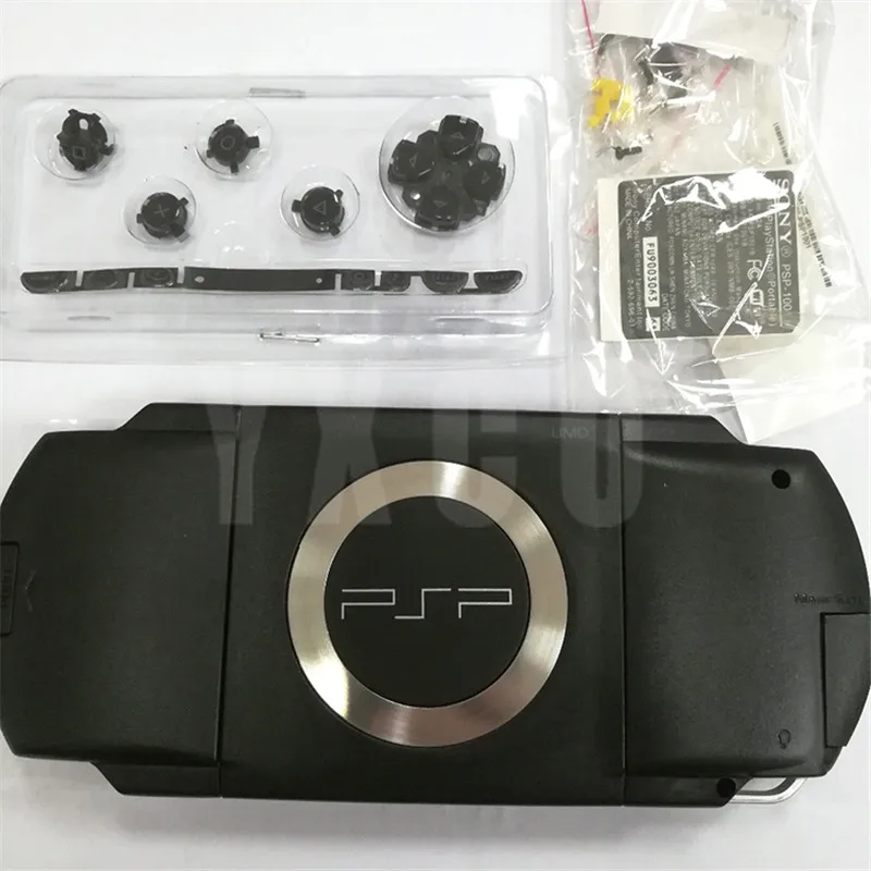 Чехол накладка для PSP 1000 черно белый чехол золотого цвета с полным комплектом