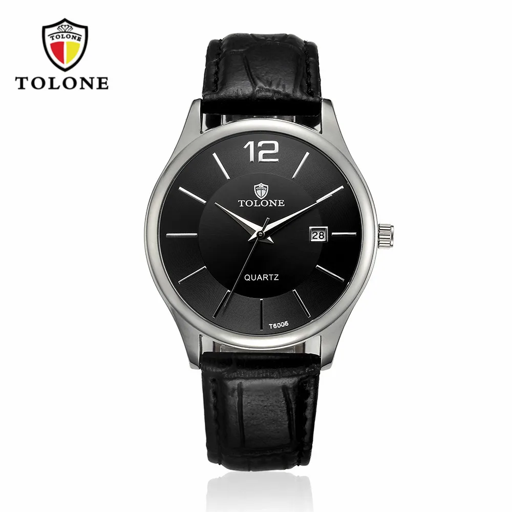 Мужские часы Топ люксовый бренд модные из нержавеющей стали кожаный ремешок