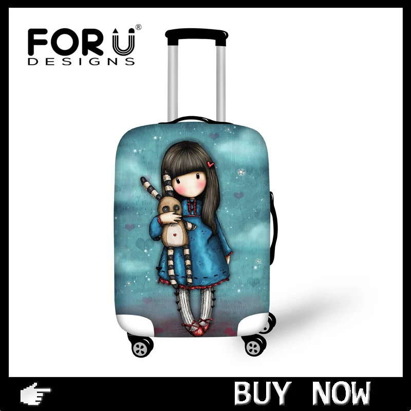 FORUDESIGNS/спандекс, аксессуары для путешествий, милые животные, черная кошка, собака, принты, водонепроницаемый дождевик для 1"-30", Чехол для костюма, чехол для багажника