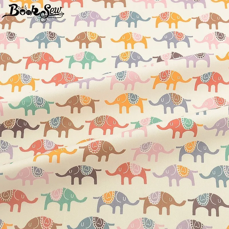 Booksew Telas рисунок слона хлопчатобумажной ткани метр ткань Африканская ткань платье своими руками простыни лоскутные одеяла для маленьких детей