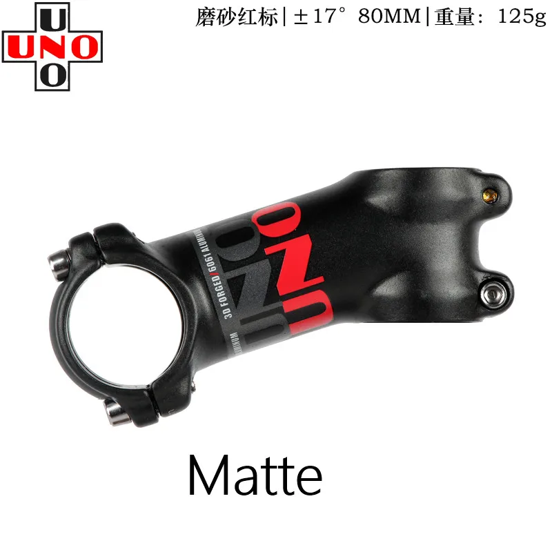 Matte 17degree 80mm UNO красный вынос руля велосипеда Сверхлегкий 7 17 градусов MTB дорожный велосипед стволовых для вилка 28,6 31,8 мм 60/70/80/90/100/110/120/130 мм велосипедный вынос руля King Kalloy - Цвет: Matte 17degree 80mm