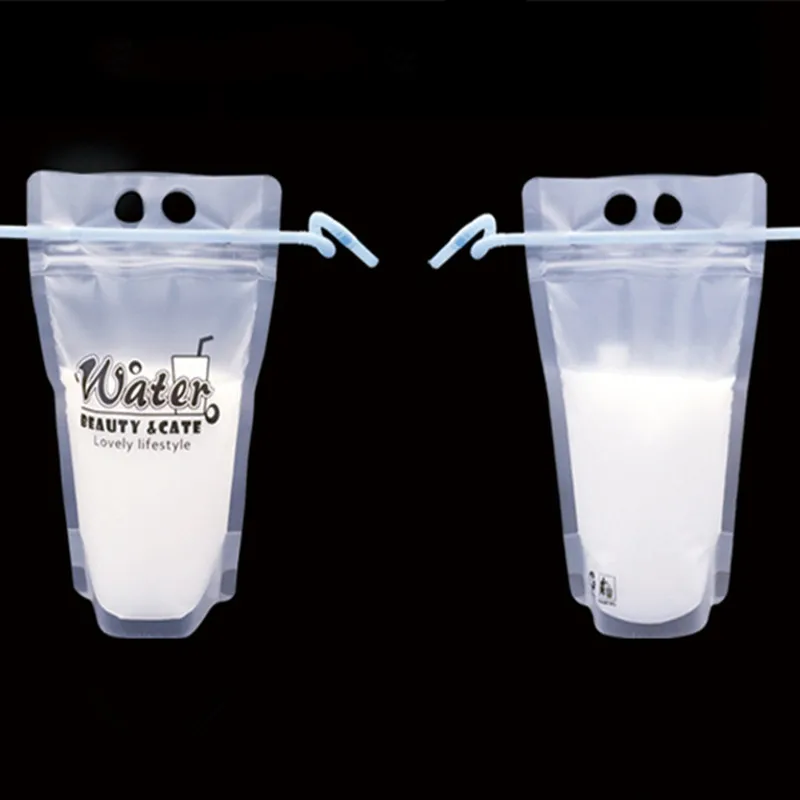 Прозрачный пластиковый пакет с застежкой молнией для сока напитков молока чая