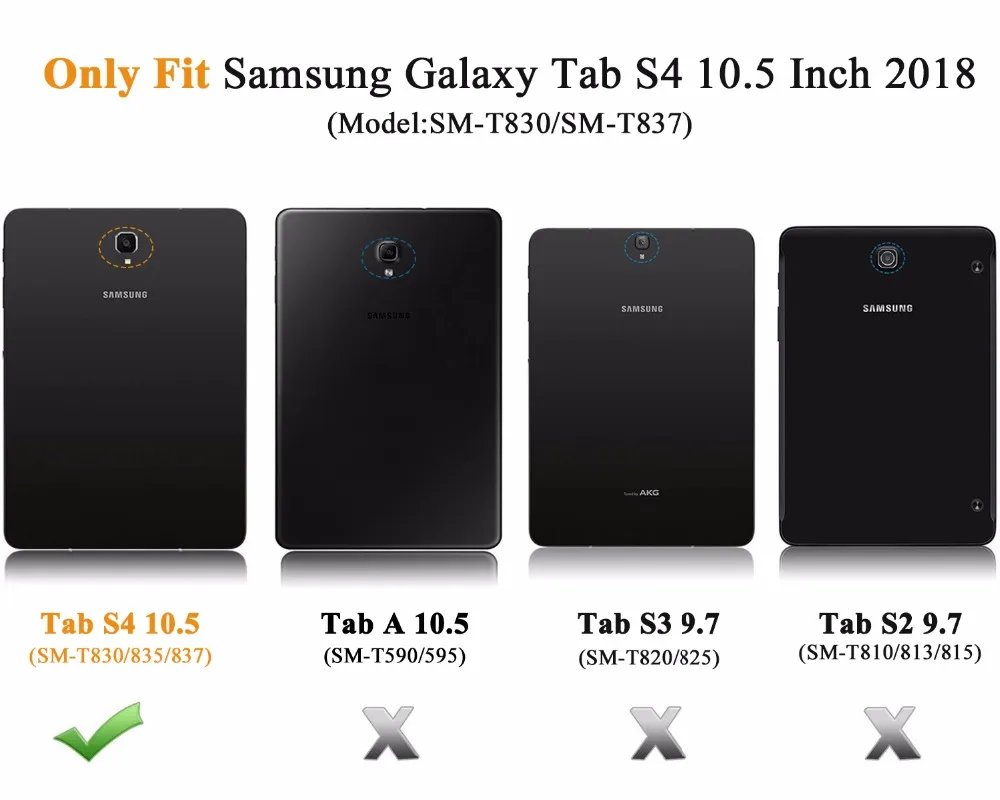 Чехол MoKo для Samsung Galaxy Tab S4 10 5 с держателем ручки S мягкий ультратонкий трехскладной