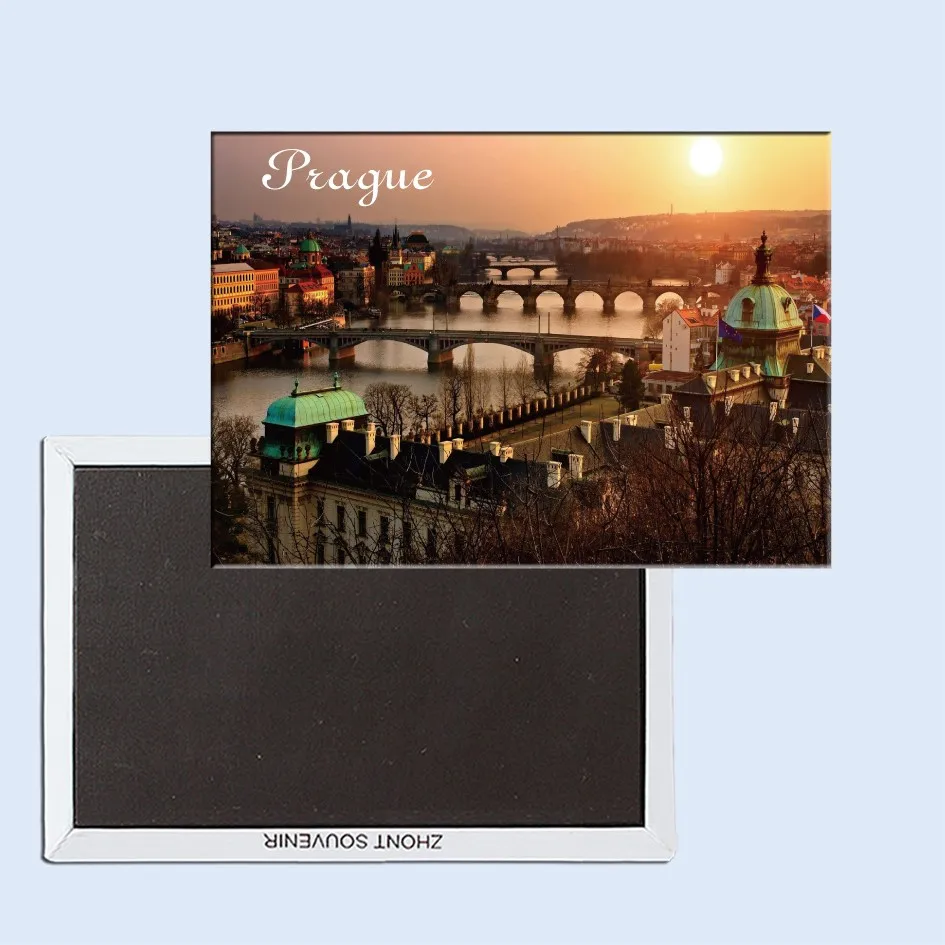 Закат в Праге Чешский 24365 магнит на холодильник магниты для путешествий 78*54 мм