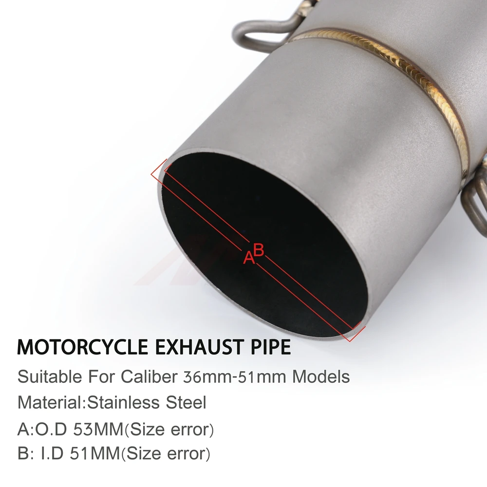 51mm Universal motorcycle Modified Tube exhaust muffler for Tmax FZ1 CBR300 ZX6R Z750 R15 R3 Z250 MT07 MT09 CB750 | Автомобили и