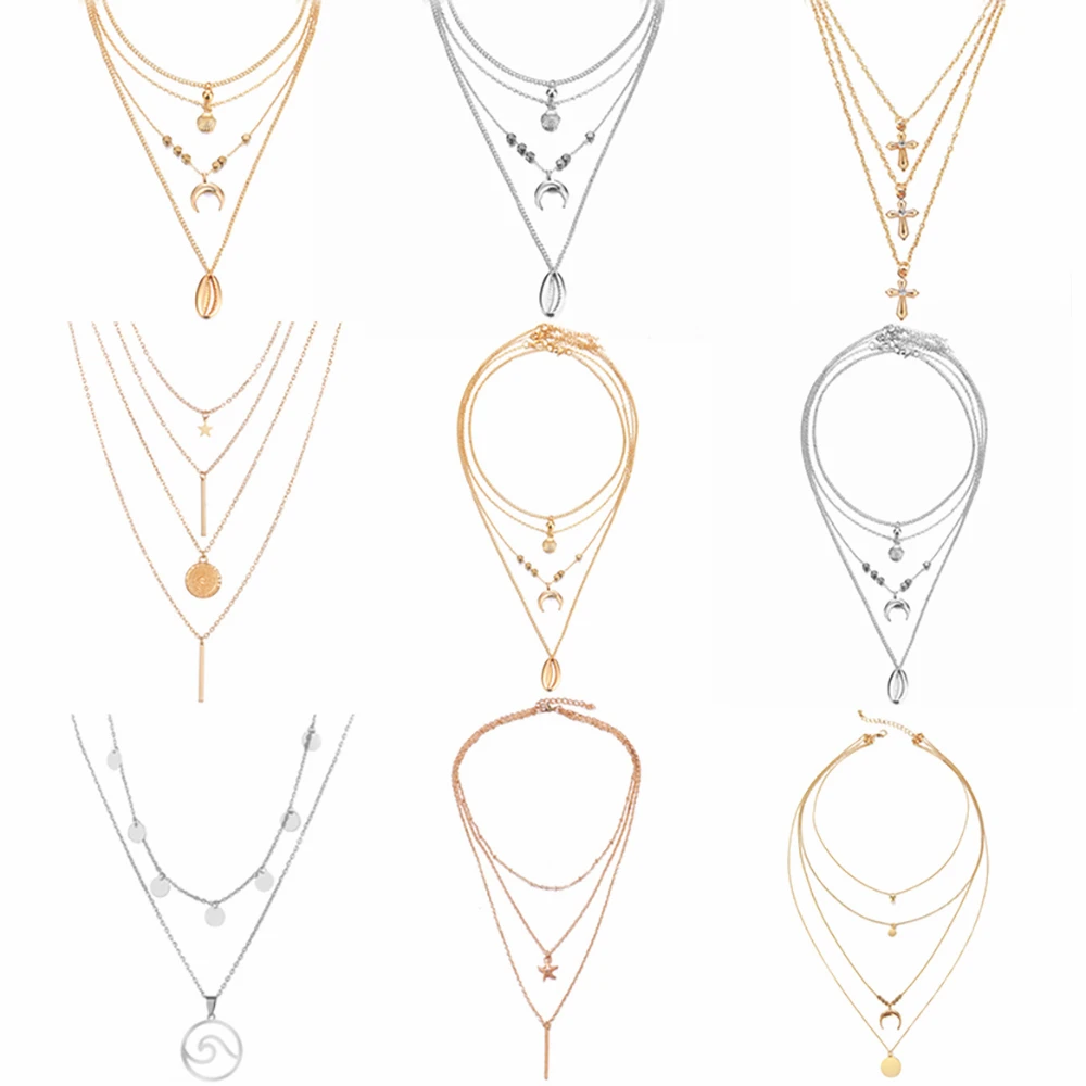 2018 новый многослойный кристалл жемчужное ожерелье с кулоном в виде звезды для