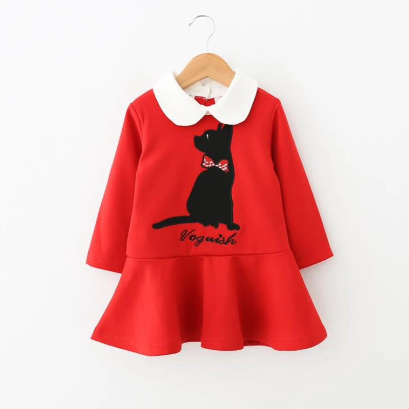 Детское платье для девочек осенняя одежда Детские хлопковые платья с длинными