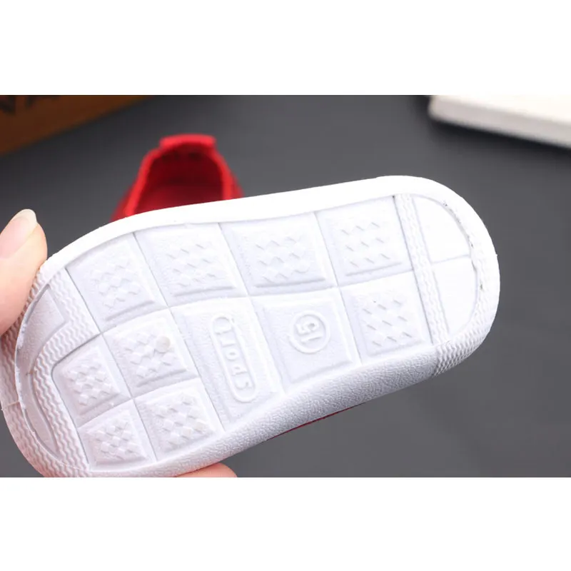 

Children's spring flying woven fabric solid color knit socks shoes breathable baby shoes stretch casual shoes