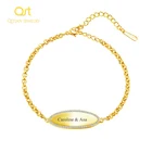 Индивидуальные браслеты из нержавеющей стали для женщин, регулируемый браслет ручной работы, ювелирные изделия в подарок, Выгравированная манжета