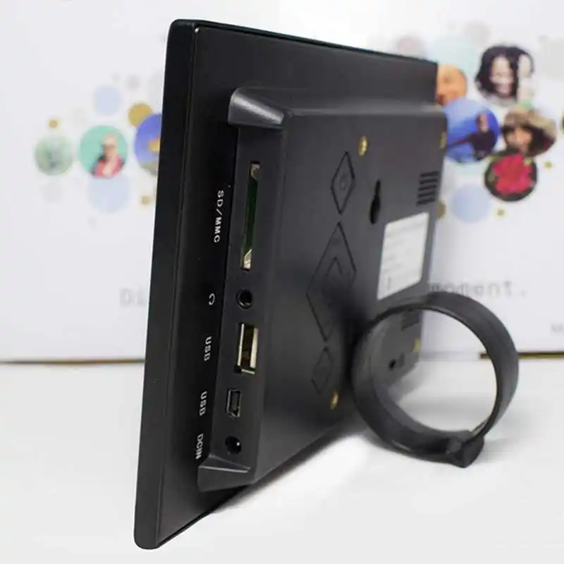 Штепсельная Вилка европейского стандарта 7 дюймовая цифровая фоторамка черного