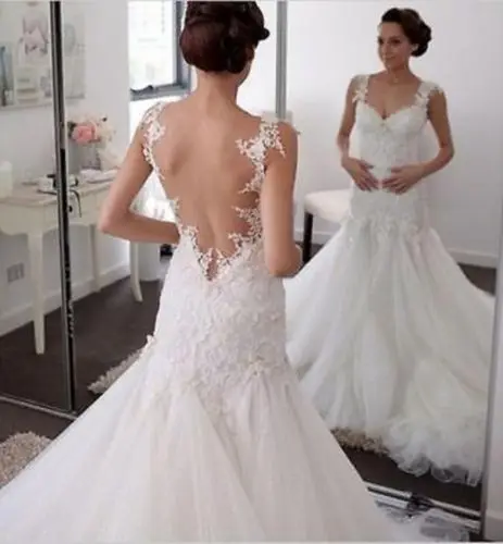 Vestido De Noiva White Backless Lace Mermaid Wedding Dresses 2021 sweetheart Gown Bride Dress Robe de mariage | Свадьбы и торжества