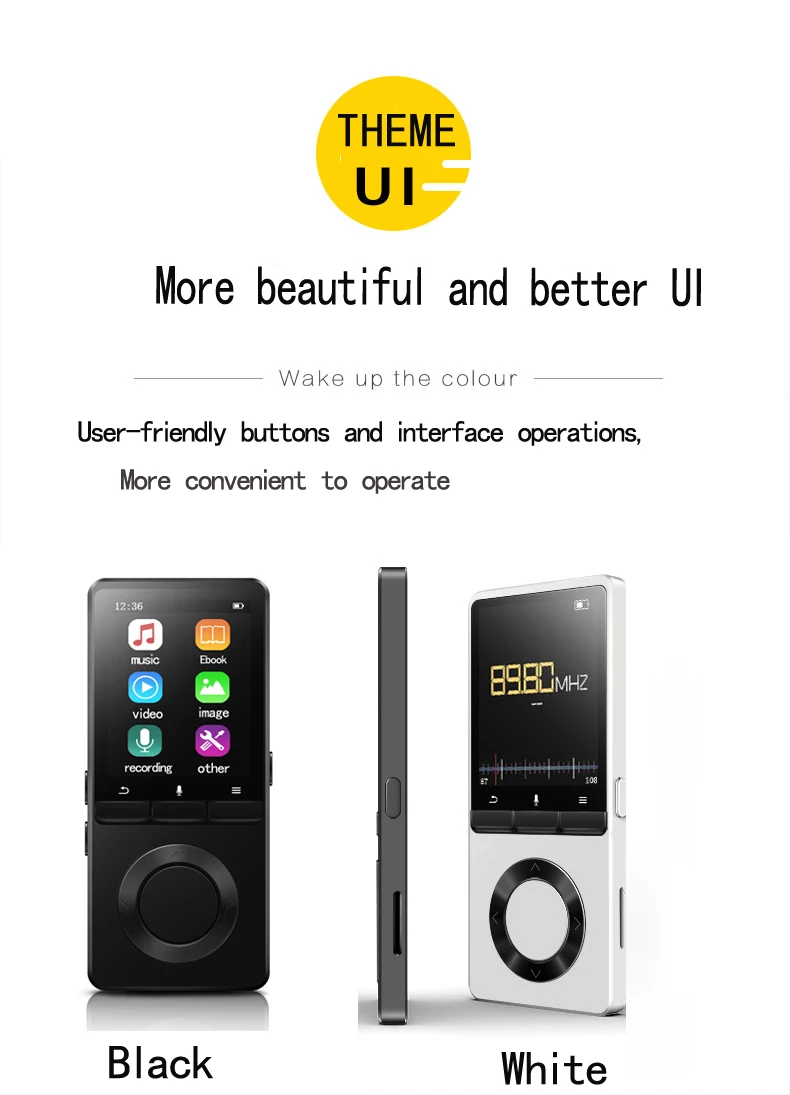 MP4 плеер с динамиком металлический hifi MP3 музыкальный плеер Поддержка FM радио Электронная книга Портативный hi fi плеер Поддержка usb, мини sd карта