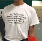 Футболка с надписью зачем быть расистским, когда можно просто молчать, футболка одежда Tumblr, футболка с правами человека, женские феминистские Топы