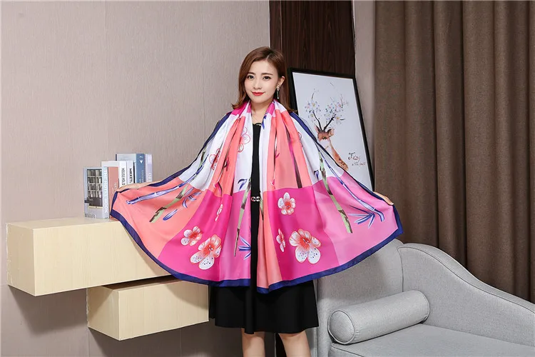 Женский шарф-бандана роскошный бренд 2018 модные женские теплые шелковые шарфы на