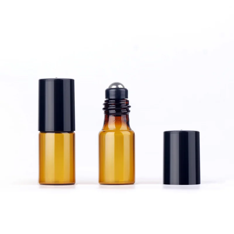 3ml steel ball 3 мл 5 мл 10 мл бутылочки для эфирного масла с роликом многоразовая бутылка с роликом коричневая защищенная от света стеклянная бутылка для подарка образца - Цвет: 3ml steel ball