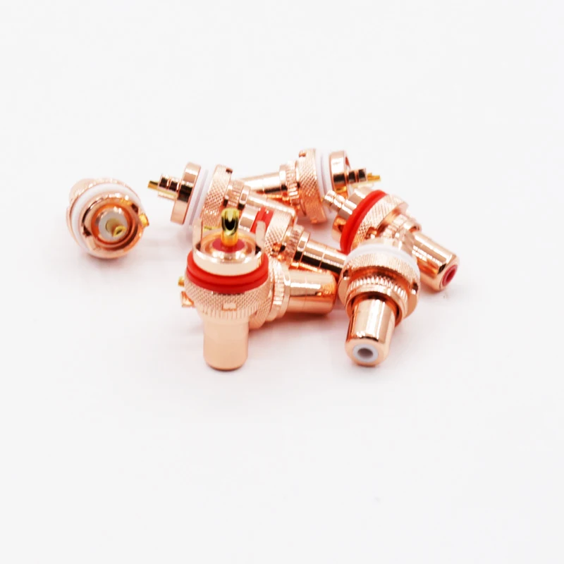 

8X Red copper +Gold High Performance Audio RCA female Sockets plug Adapter