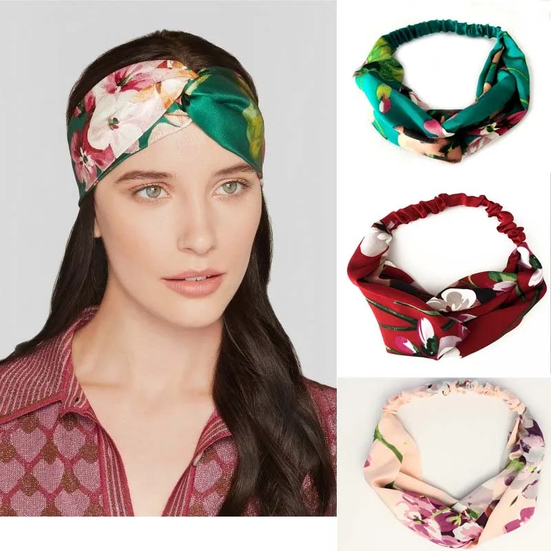 Summer Bohemian Hair Bands Print Headbands Retro Cross Turban Bandage Bandanas HairBands Accessory Headwrap for Women Girls | Украшения и