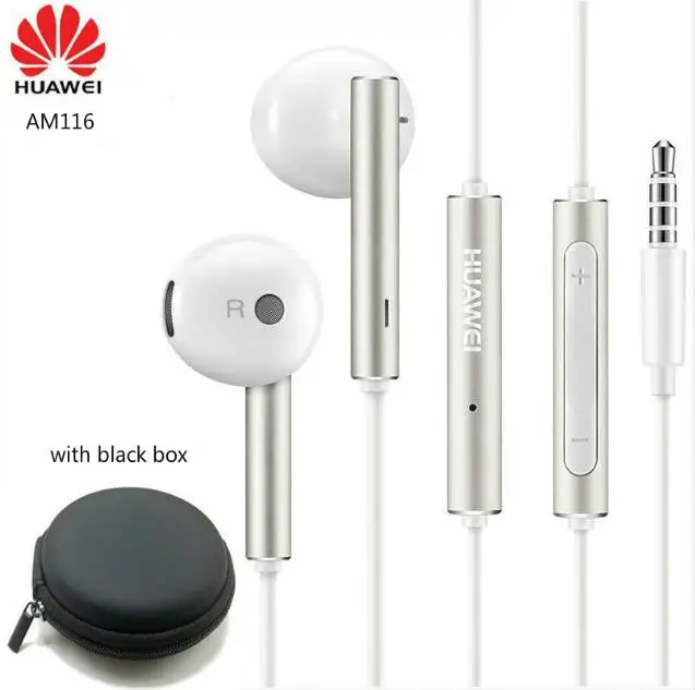AM116 BLACK BOX Оригинальные наушники huawei с микрофоном 3,5 мм/гарнитура type-C для huawei P7 P8 P9 Lite P10 mate 10 Pro mate 20 Pro P20 Pro xiaomi 2s 6x Mi8 - Цвет: AM116 BLACK BOX