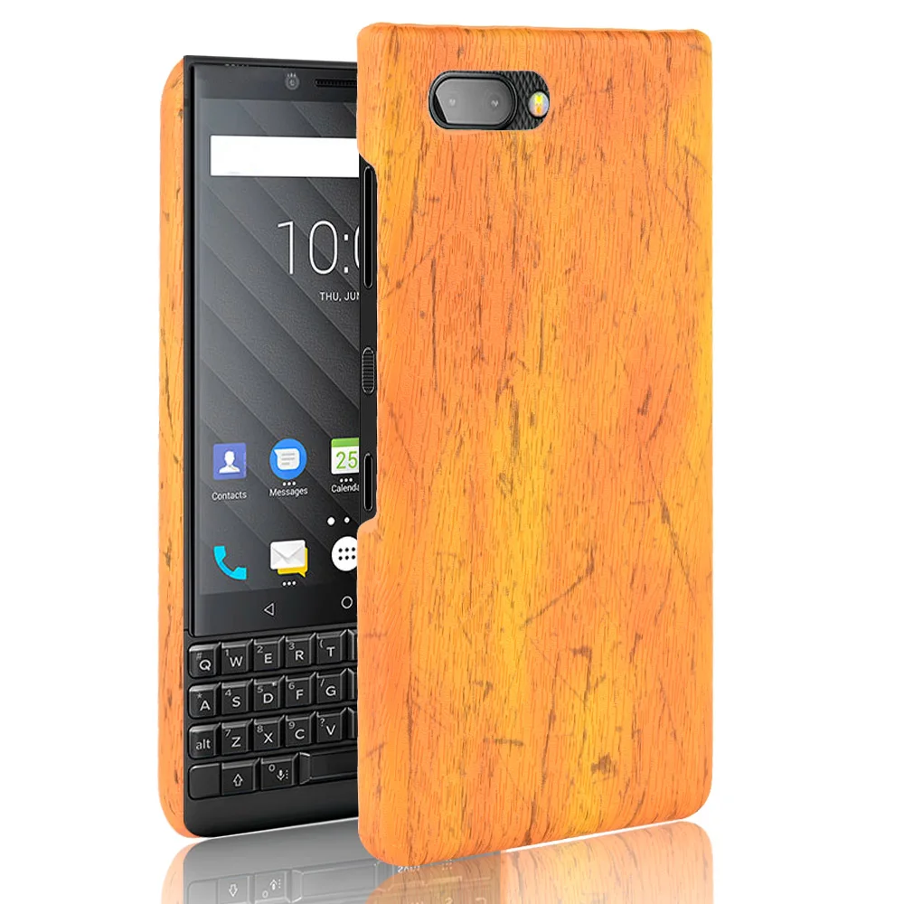 Роскошный деловой кожаный чехол KeyTwo в стиле ретро с узором Woodern для BlackBerry Key2