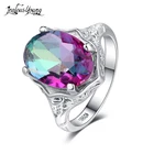 Роскошное овальное многоцветное кольцо для помолвки с кристаллами белого и серебряного цвета, кольца с фианитом для женщин, вечерние ювелирные изделия, подарок anillos