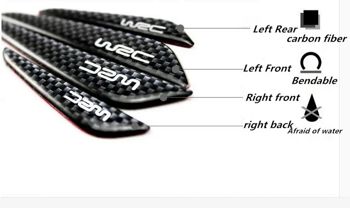 4 шт./лот защитные наклейки на двери автомобиля протектор из волокна для Suzuki GRAND SX4