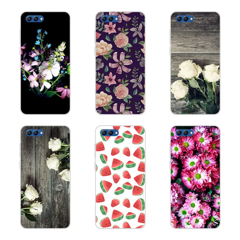 huawei honor v10 Case Silicon Popular flowers Painting Soft TPU Back Cover for view 10 Protect Phone cases shell |