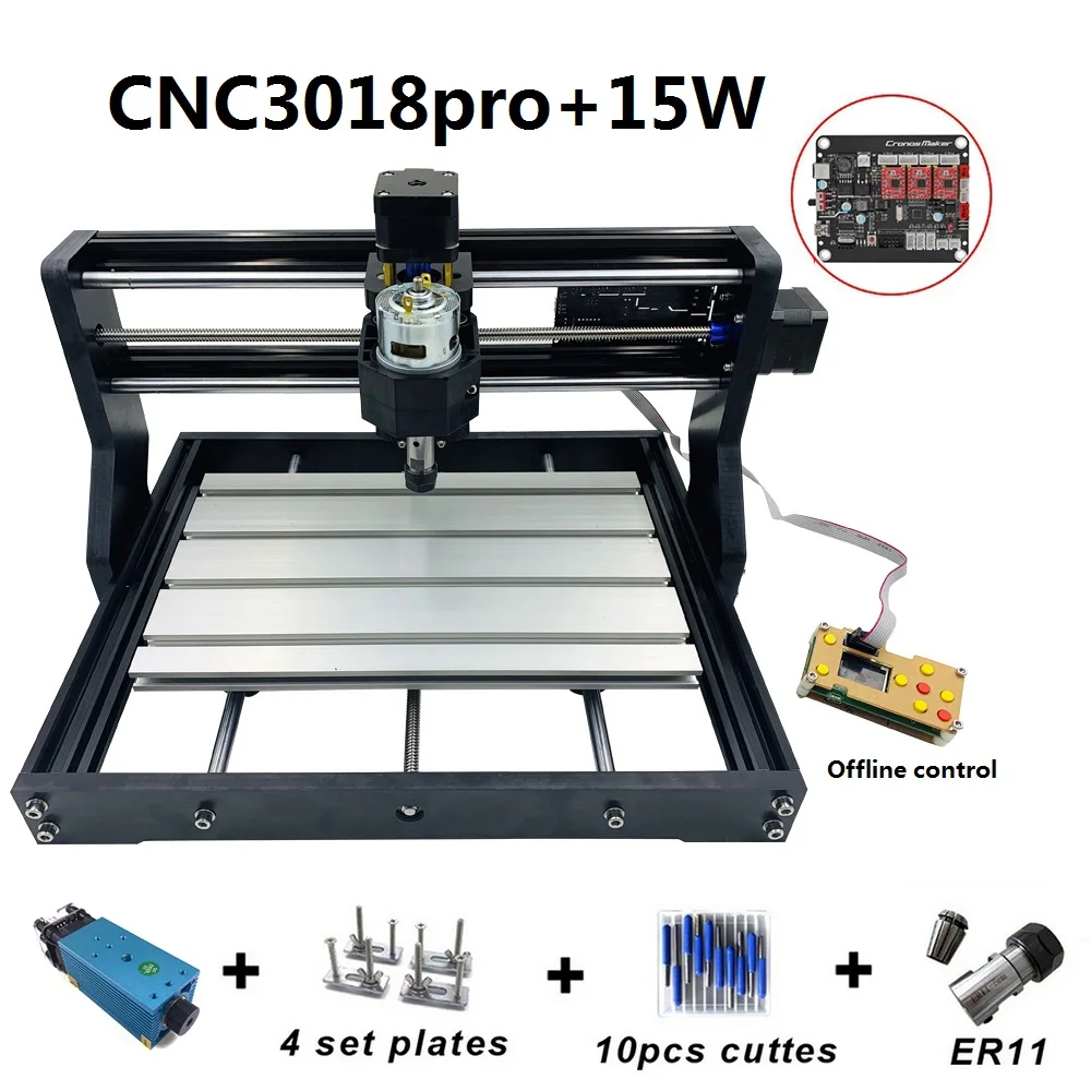 Гравировальный станок CNC3018 Pro 15 Вт ER11 500 МВт 2500 мвт 5500 МВт|Фрезы по дереву| |