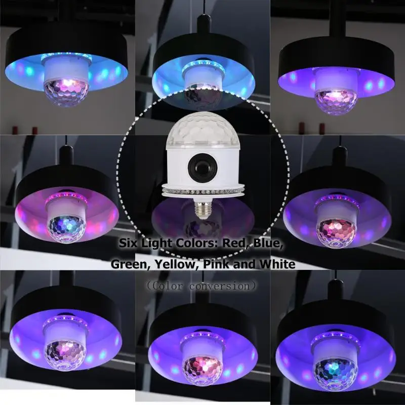 48LED E27 Красочный Bluetooth волшебный шар свет Солнце вращающийся умный сабвуфер