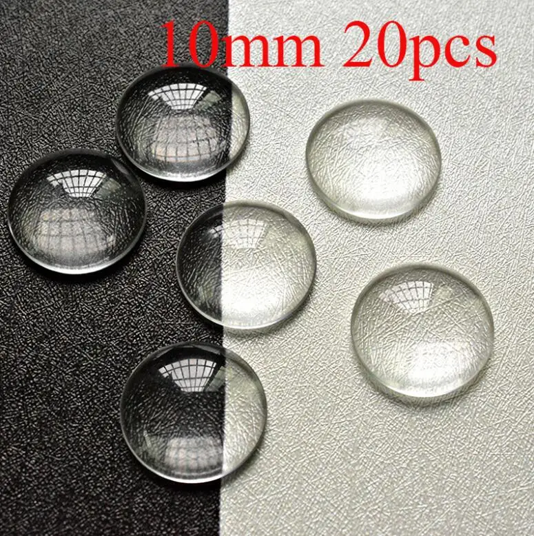 10mm 20pcs Fltmrh 8/10/12/14/16/18/20/25/30 мм Круглая Плоская задняя часть прозрачный Стекло кабошон для DIY Шарм Подвеска Цепочки и ожерелья ювелирных изделий Макин - Цвет: 10mm 20pcs