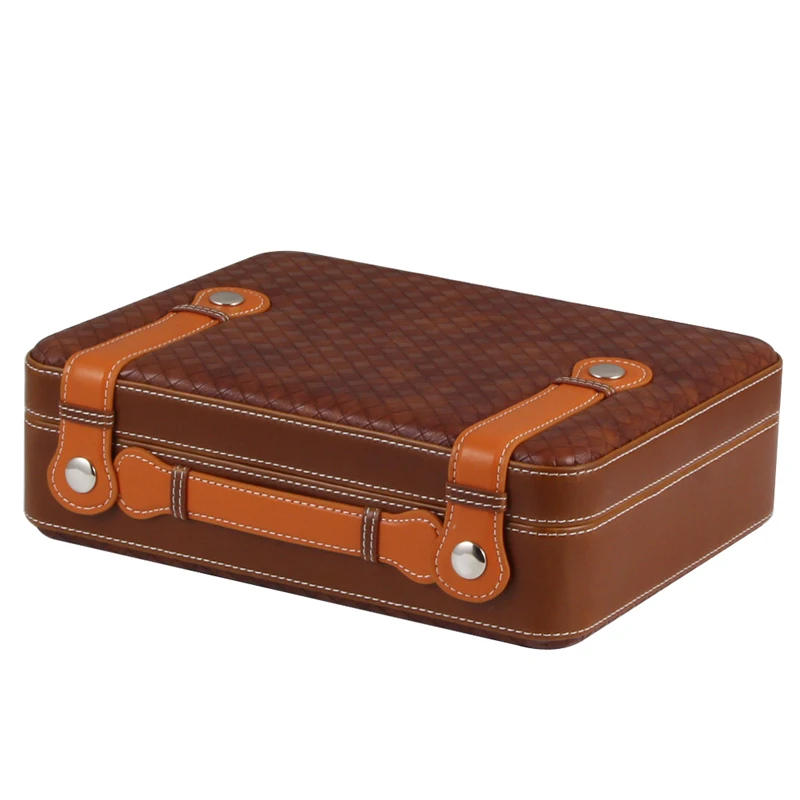 COHIBA Cedar Wood Travel Humidor Suitcase Leather Cigar Case Handle Humidors Box With Humidifier Hygrometer | Дом и сад