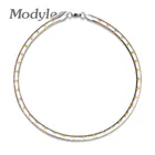 Modyle 6 мм ожерелья цепи из нержавеющей стали Серебристый Цвет золотая цепочка ожерелье для женщин кубинский колье-чокер Femme