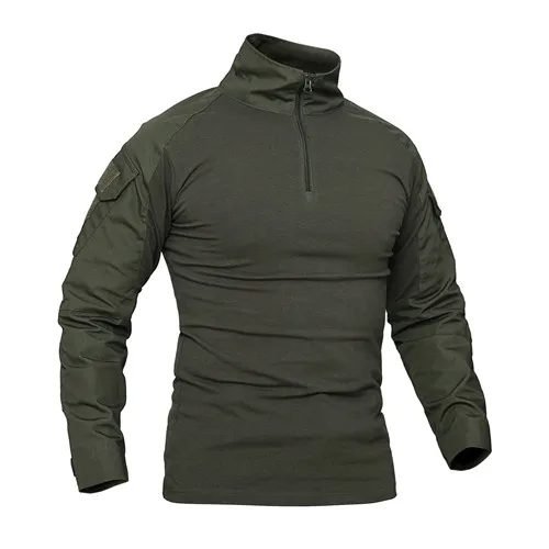 JL07-Green Мужские камуфляжные тактические футболки, мужская армейская зеленая Боевая футболка, Мужская Военная футболка с длинным рукавом, мужские охотничьи футболки, верхняя одежда - Цвет: JL07-Green