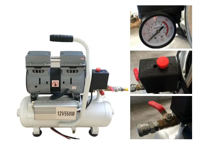 Новое поступление 12V 550w компрессор для погружения под воду с аквалангом, электронный кальян, Системы с возможностью погружения на глубину до 30 м трубы и силиконовый респиратор