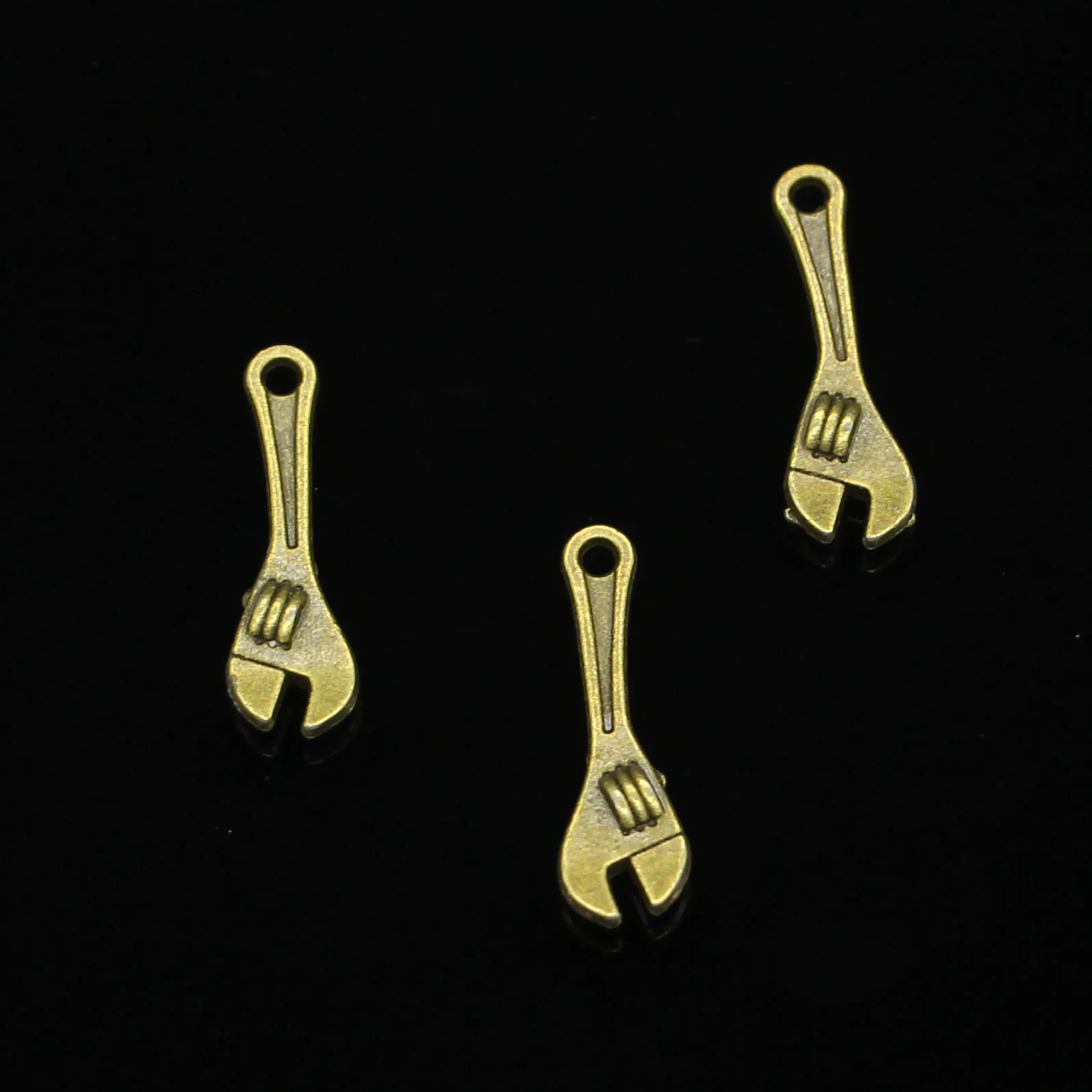 130pcs Antique Bronze Plated spanner wrench tool Charms for Jewelry Making DIY Handmade Pendants 24*7mm | Украшения и аксессуары