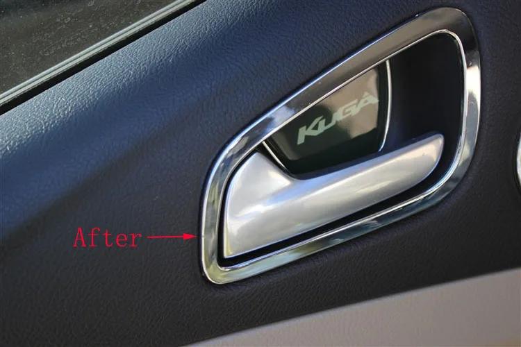 Для ford kuga 2 ii 2013 хромированная накладка на внутреннюю дверную ручку аксессуары