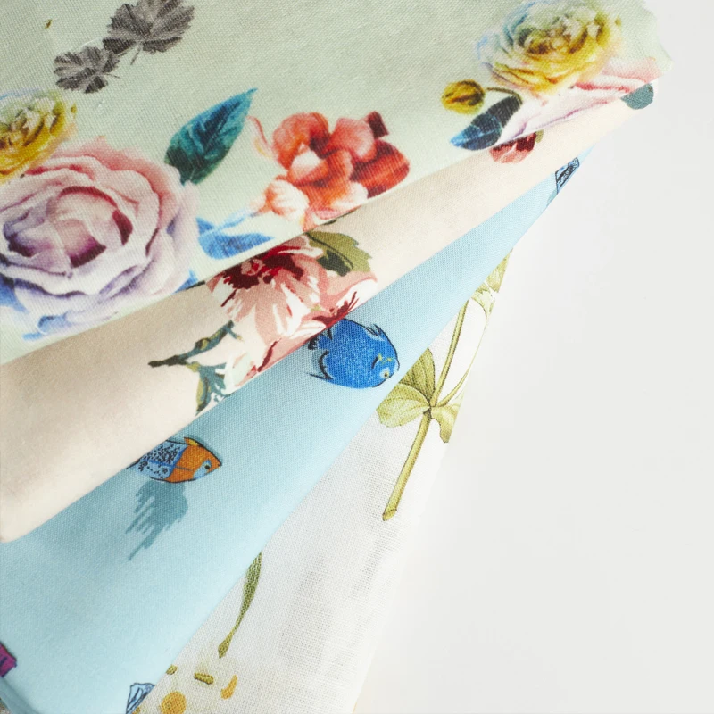 Из хлопка с принтом ткань район Ткань для платья Модная одежда DIY Вышивание