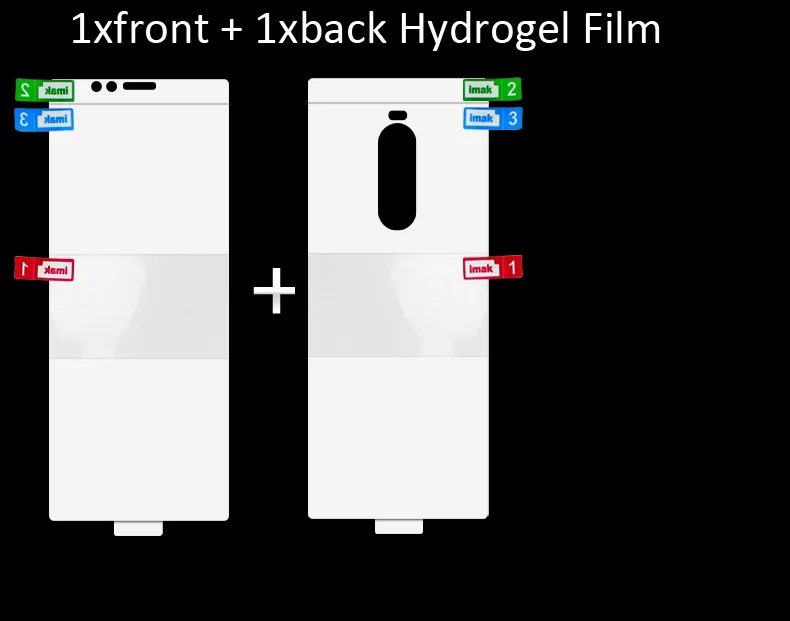 1xfront 1xback Imak Гидрогелевая пленка для sony Xperia 1 5 Защитная Прозрачная Олеофобная пленка - Цвет: 1xfront 1xback
