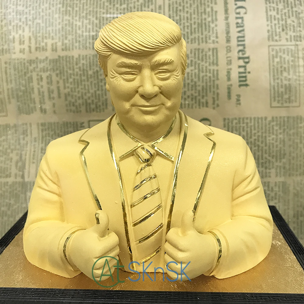 1set DHL shipping wholesale sculpture for home gold plated metal crafts Make America Great Again Trump statues decoration | Дом и сад