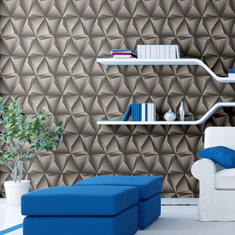 

beibehang Korean simple abstract irregular triangular new wallpaper living room restaurant barber shop TV background wall paper