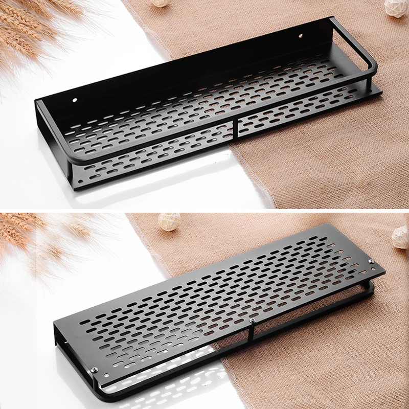 bathroom shelf corner organizer aluminum bathroom shelves shower storage rack wall mounted corner basket shampoo shelf black free global shipping