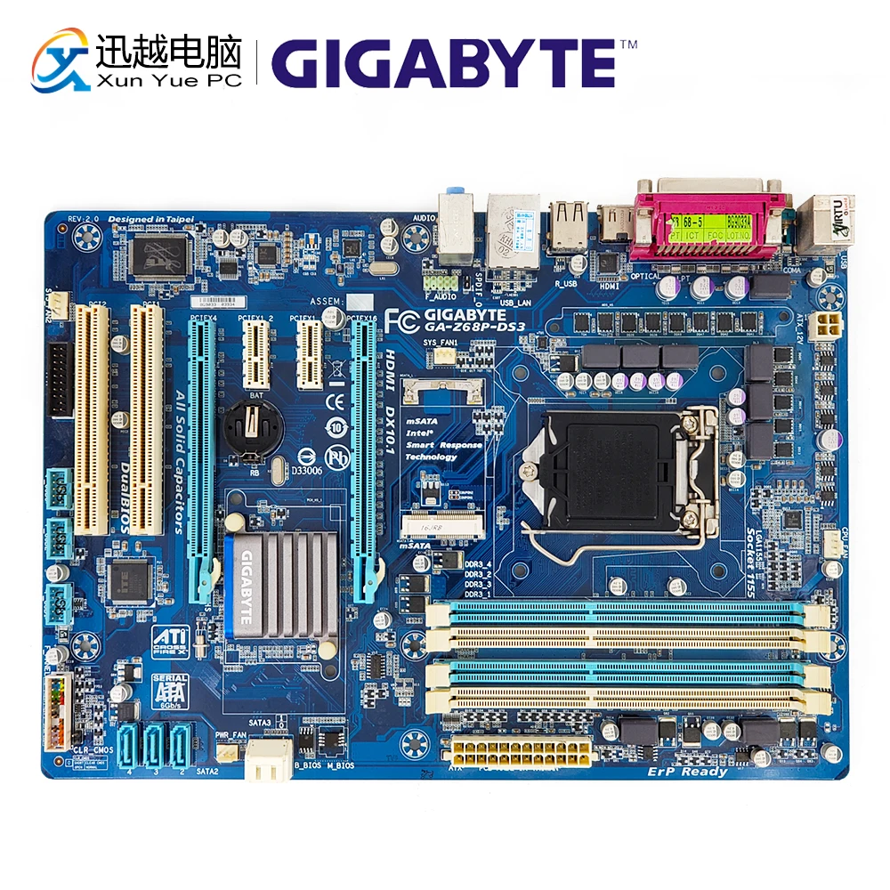 Gigabyte GA Z68P DS3 настольная материнская плата Z68 разъем LGA 1155 для Core i7 i5 i3 DDR3 32G ATX
