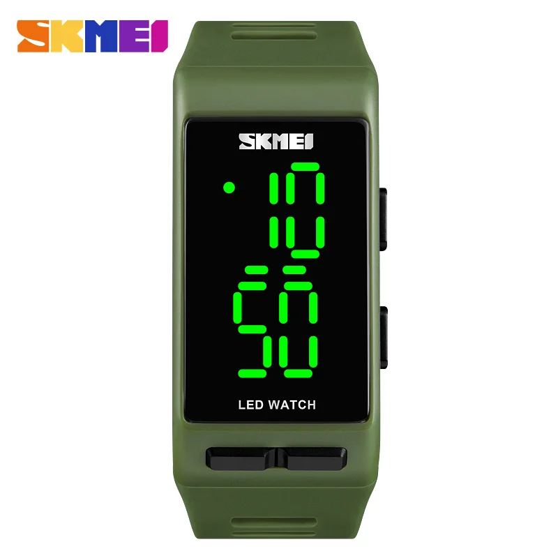 Army Green Watch SKMEI Для мужчин цифровой спортивные часы человек открытый часы 2 время светодиодный Дисплей Для мужчин Топ Модный бренд наручные часы erkek Коль saati 1364 - Цвет: Army Green Watch