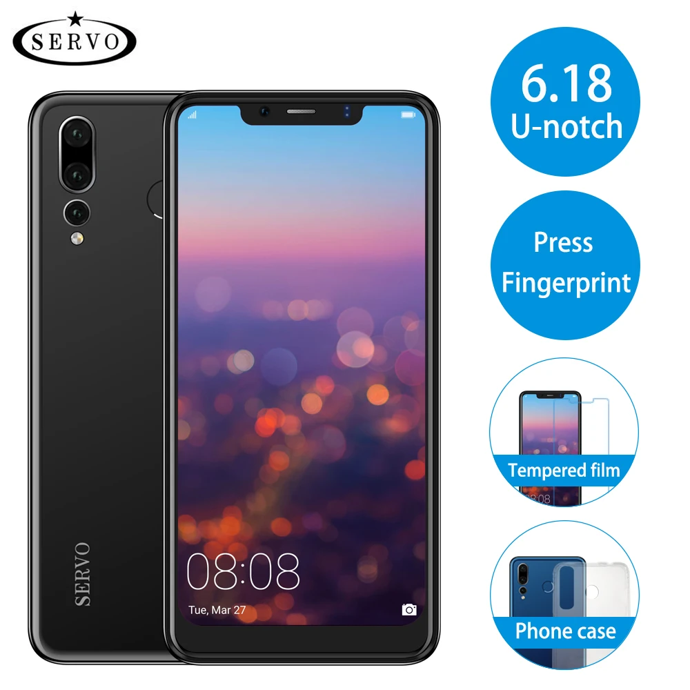 Оригинальный SERVO P20 6 18 &quotu образный дисплей смартфон Android 8 1 отпечаток пальца