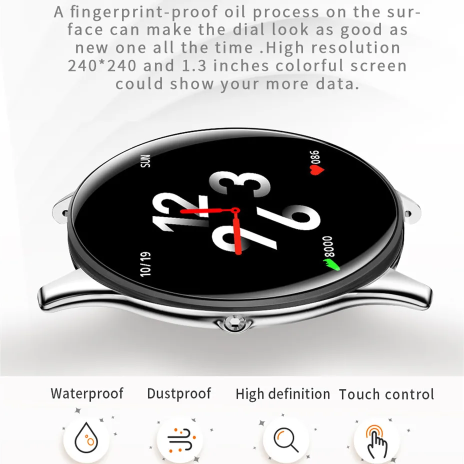 

Ataliqi Smart watch IP68 waterproof Activity Fitness tracker Heart rate monitor weather forecast Sports Men women Smart watch