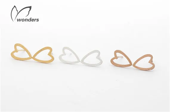 Vintage Retro Delicate Stainless Steel Jewelry Hollow Heart Earings For Women 2016 Gold Silver Rose Plated Ladies Jewellary | Украшения и