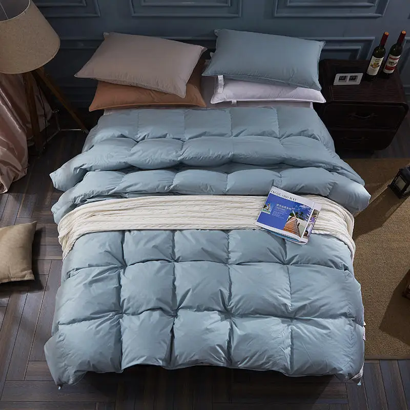 Новинка 100% зимнее стеганое одеяло с гусиным пухом пододеяльник из хлопка