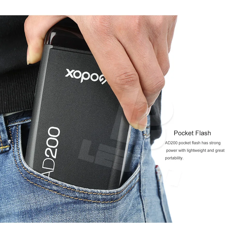 Godox AD200 200Ws ttl 2,4G HSS 1/8000s Карманный светильник-вспышка с двойной головкой с литиевой батареей 2900 мАч, светильник-вспышка, светильник-вспышка ning