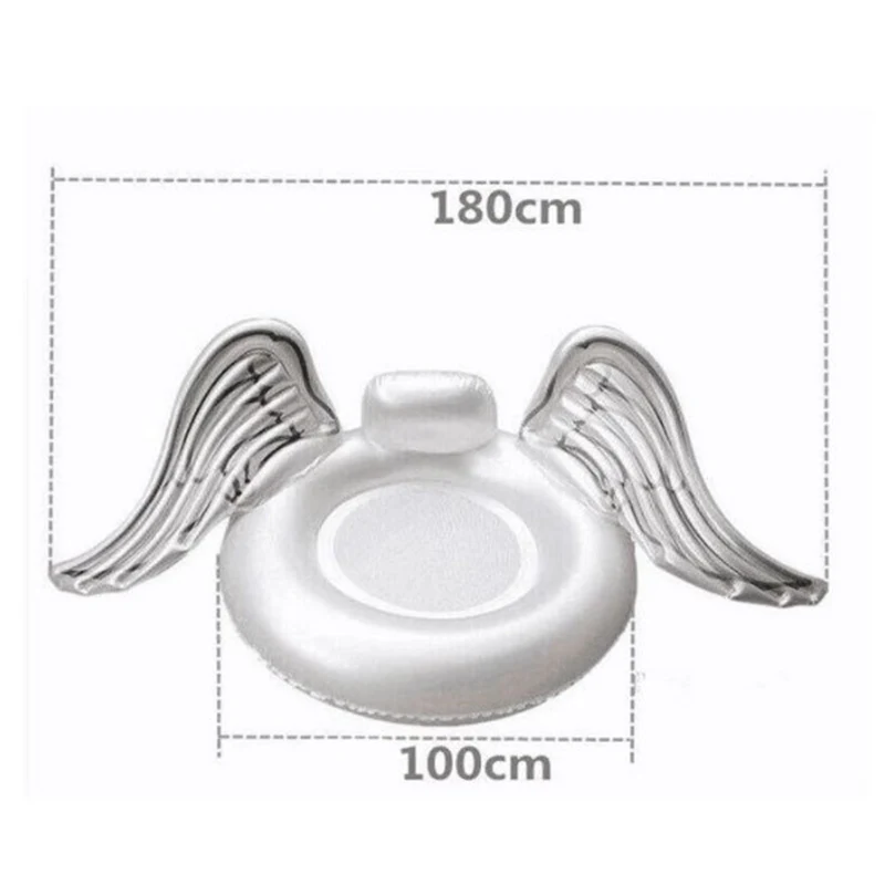 

180cm Angel Wing Water Inflatable Float Ring Swimming Pool Accessories Inflatable Raft Hammock Party Game Fun toy for adult